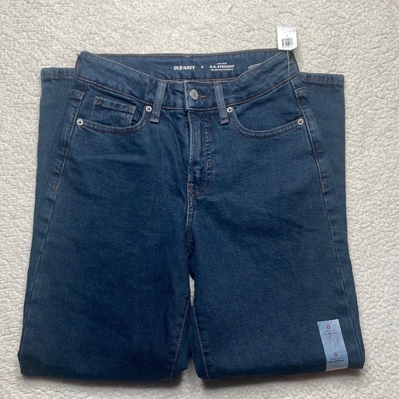 Old Navy High Rise O.G straight Strech Dark Wash Denim Size 0 NWT new With Tags - Picture 3 of 8